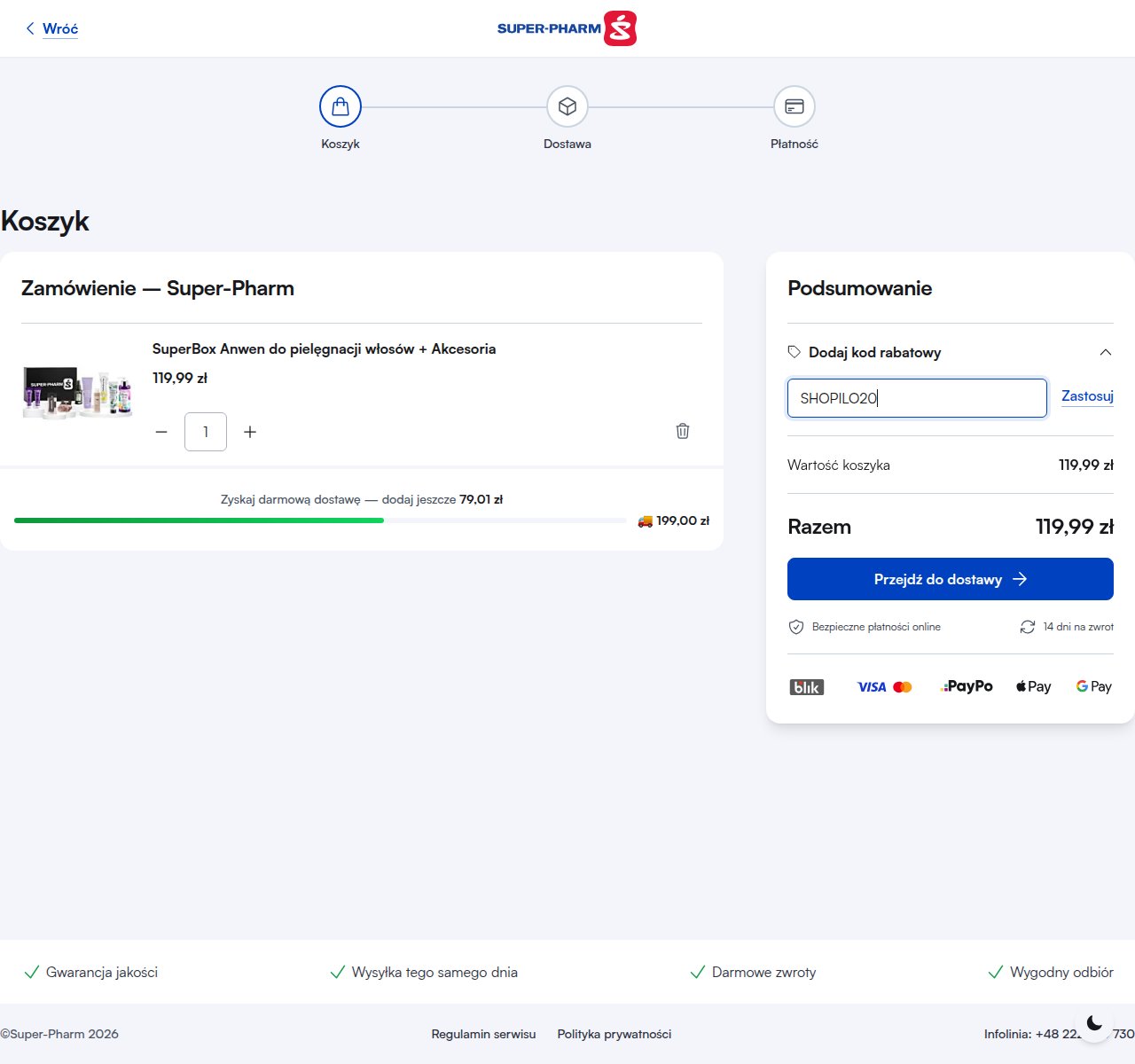 Gdzie wpisać kod rabatowy na stronie Super-Pharm