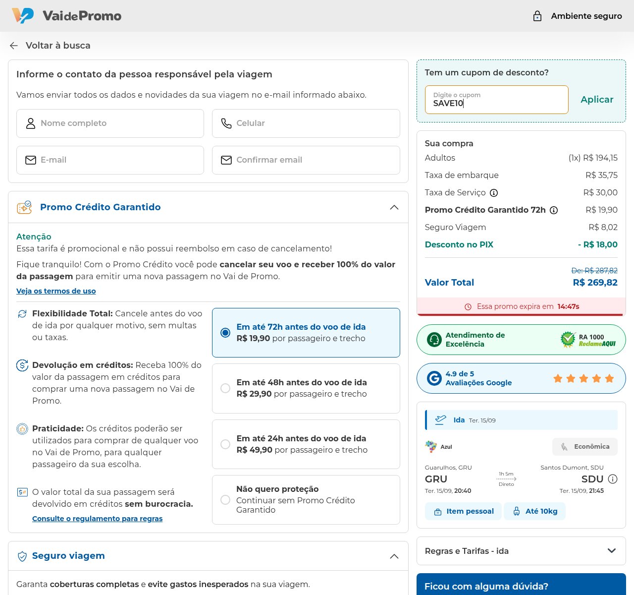 Onde inserir o código de desconto no site da Vai de Promo