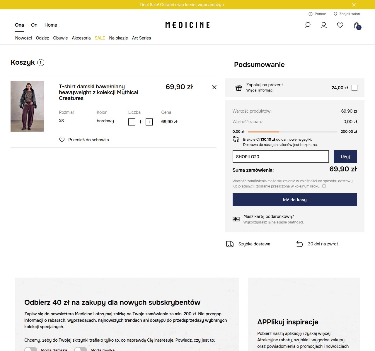 Gdzie wpisać kod rabatowy na stronie Medicine