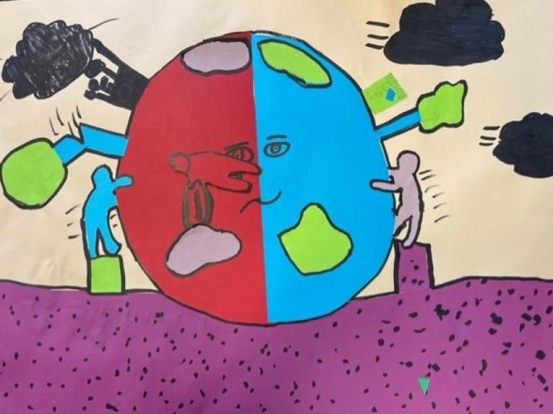 Een groepskunstwerk a la Keith Haring!