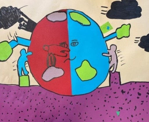 Een groepskunstwerk a la Keith Haring!