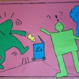 Een groepskunstwerk a la Keith Haring!
