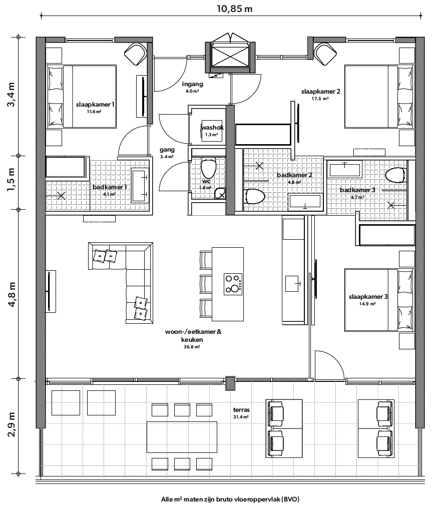 Apartment in Mambo Beach