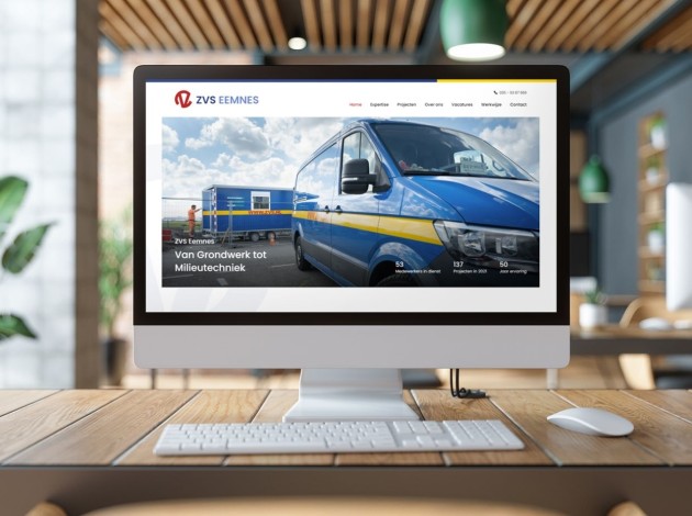 iMac met de website van ZVS Eemnes in beeld