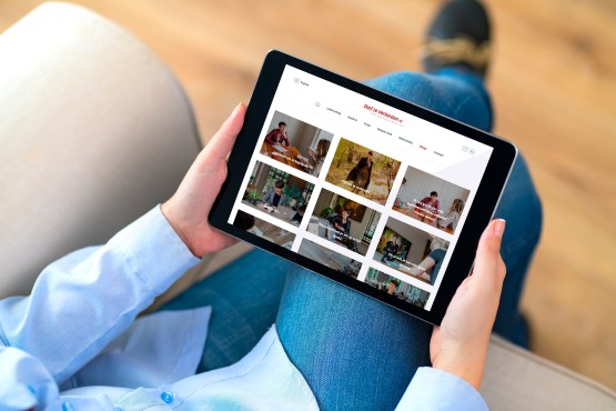 Website van durfteverbinden.nl op een tablet.