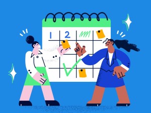 Tekening bij het artikel genaamd Hoeveel tijd kost het laten maken van een website?