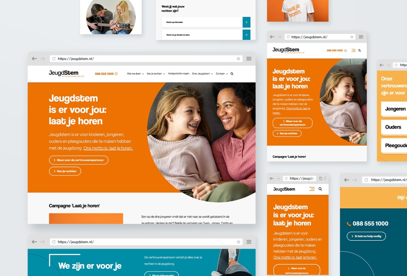Schetsen van werken-bij website voor Jeugdstem