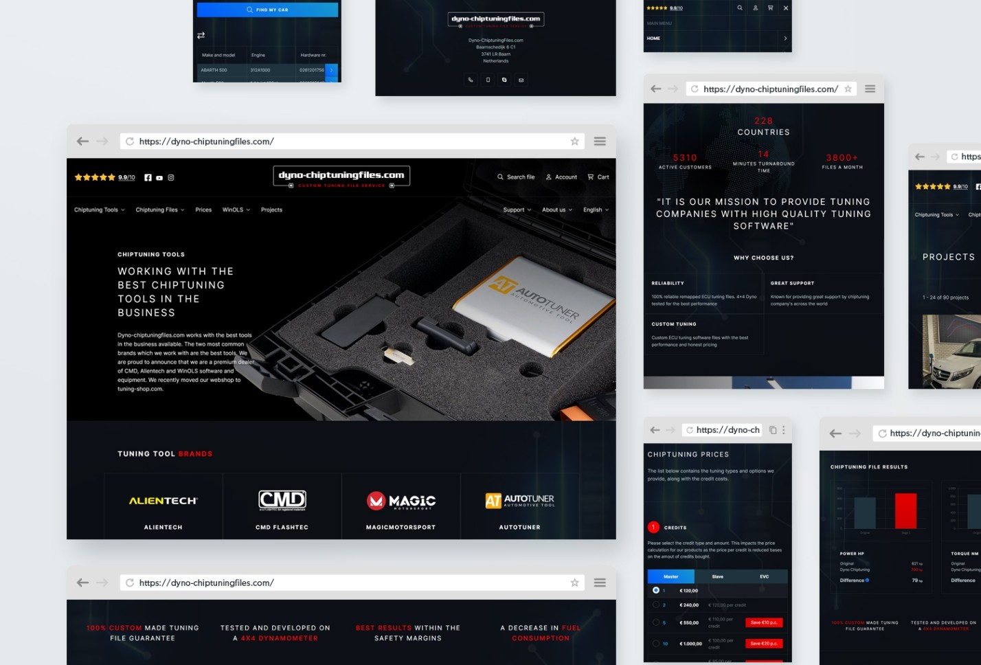 Website ontwerp van Dyno-ChiptuningFiles.com.