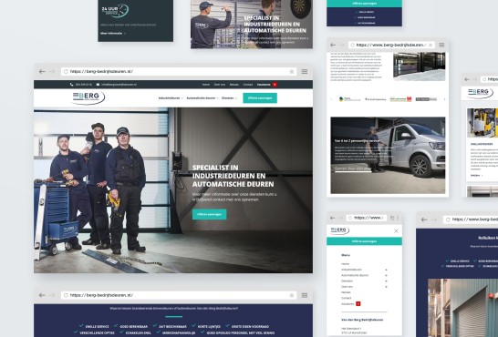 Website screenshot van Berg-Bedrijfsdeuren.nl.