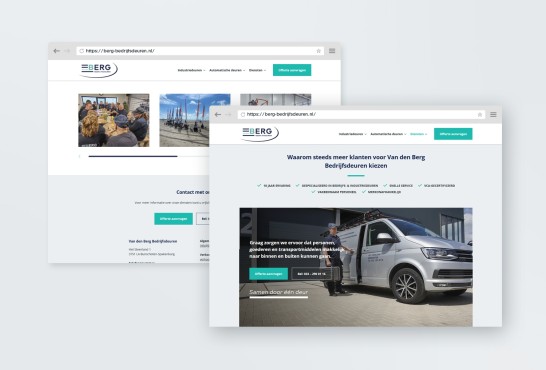 Website screenshot van Berg-Bedrijfsdeuren.nl.