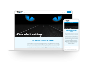Laptop en telefoon met daarop de website van Target Blu Eye