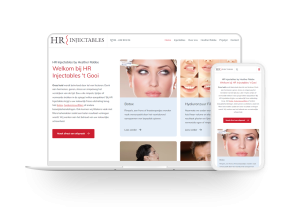 Laptop en telefoon met daarop de website van HR Injectables 't Gooi