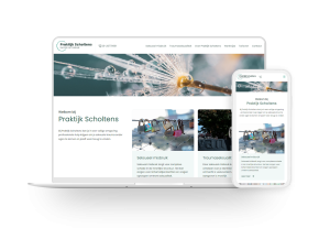 Laptop en telefoon met daarop de website van Praktijk Scholtens