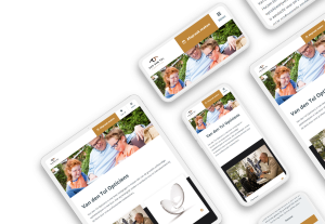 Laptop en telefoon met daarop de website van Van den Tol Opticiens Huizen