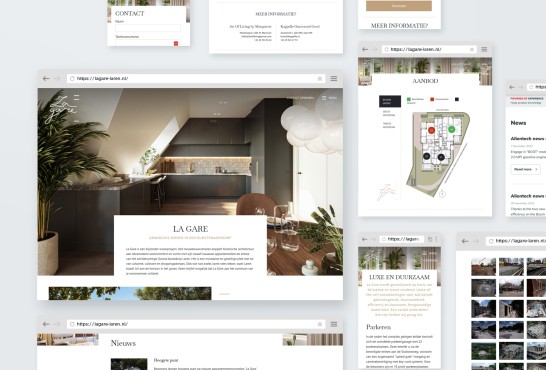 Screenshot van de website van La Gare - Laren.