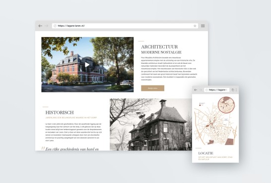 Screenshot van de website van La Gare - Laren.
