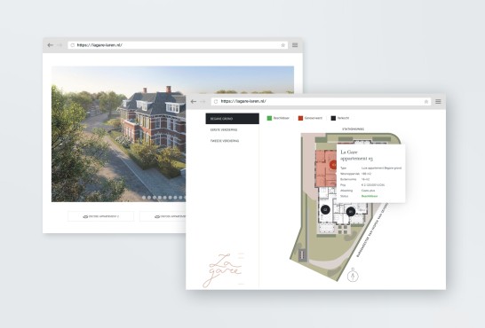 Screenshot van de website van La Gare - Laren.