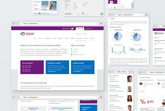 Website screenshot van de Nederlandse Hersenbank.