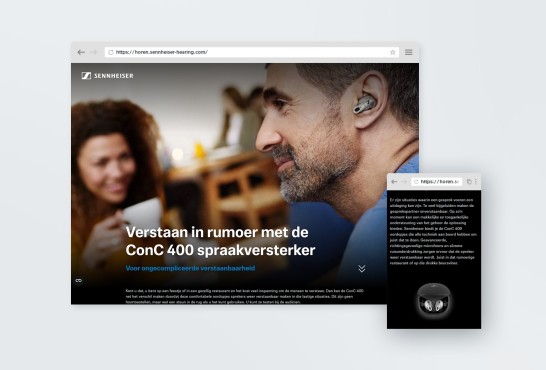 Website screenshot van Sennheiser Hearing.