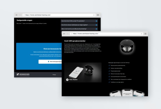 Website screenshot van Sennheiser Hearing.