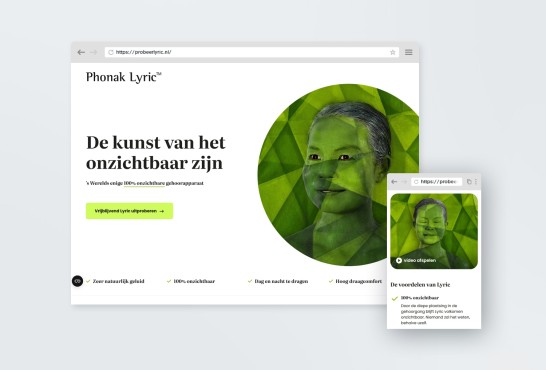 Website screenshot van Probeerlyric.nl.