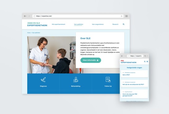 Website screenshot van meerdere websites voor Expertise Netwerken.