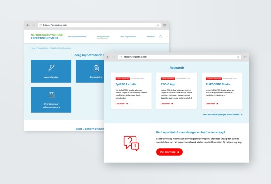 Website screenshot van meerdere websites voor Expertise Netwerken.
