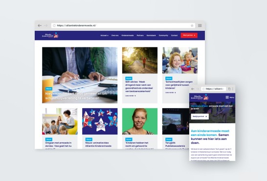 Website screenshot van AlliantieKinderarmoede.nl.