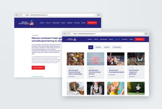 Website screenshot van AlliantieKinderarmoede.nl.