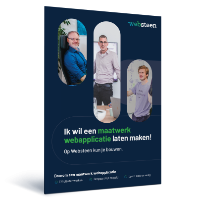 Voorblad onze webapplicatie brochure: Ik wil een maatwerk webapplicatie laten maken!