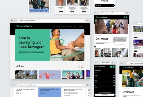 Schetsen van de website Beweegalliantie