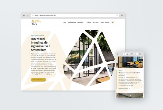 De nieuwe website van HDV visual branding.