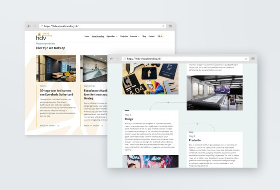 De nieuwe website van HDV visual branding.
