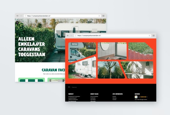 Schetsen van de website Camperpark Amsterdam