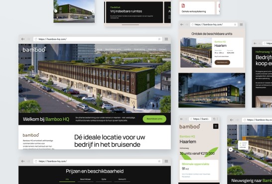 Schetsen van de website Bamboo HQ