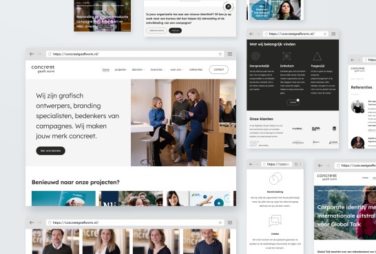 Schetsen van de website Concreet geeft vorm