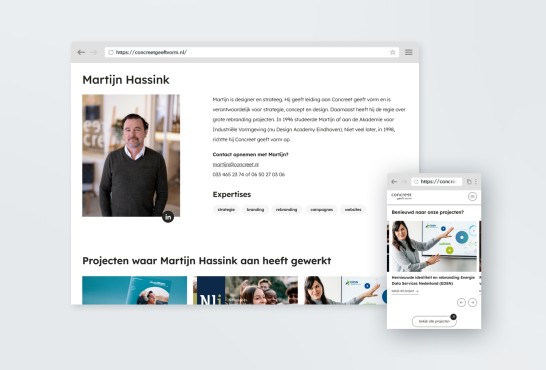 Schetsen van de website Concreet geeft vorm