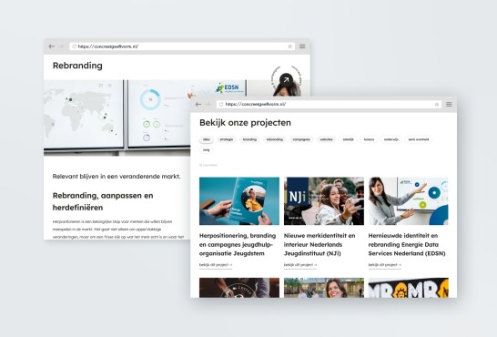 Schetsen van de website Concreet geeft vorm