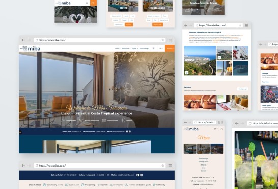 Schetsen van de website Hotel Miba