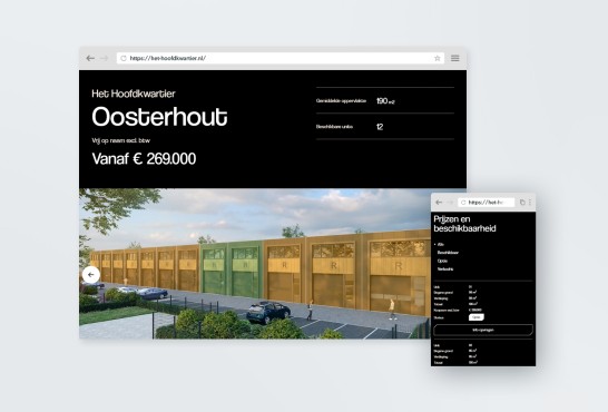 Schetsen van de website het hoofdkwartier