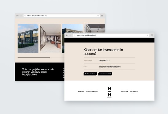 Schetsen van de website het hoofdkwartier