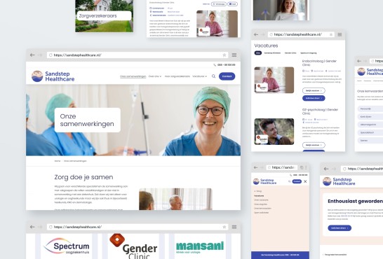 Schetsen van de website Sandstep Healthcare