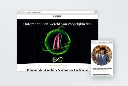Website screenshot van Sennheiser Hearing.