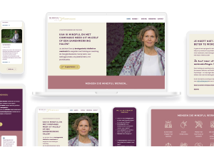Laptop en telefoon met daarop de website van Mindful Werken met Compassie