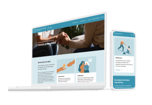 Laptop en telefoon met daarop de website van Stichting Slachtoffers Seksueel Geweld