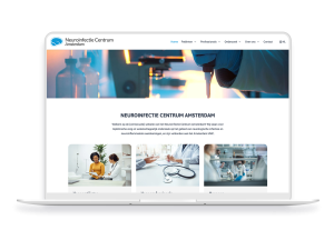 Laptop en telefoon met daarop de website van Neuroinfectie Centrum Amsterdam