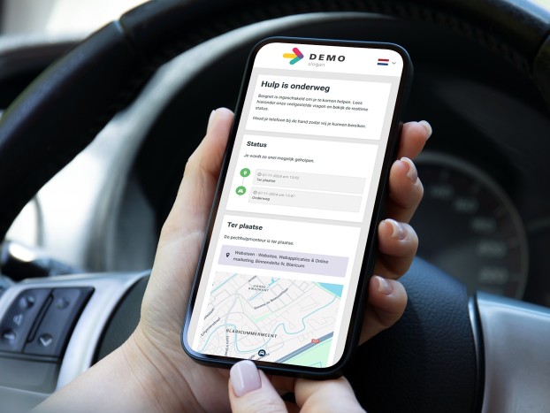 iPhone met de webapplicatie van Bergnet in beeld