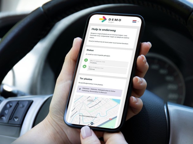 iPhone met de webapplicatie van Bergnet in beeld