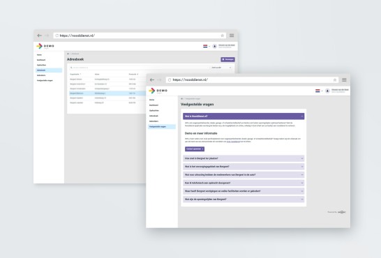Schetsen van de webapplicatie voor Bergnet