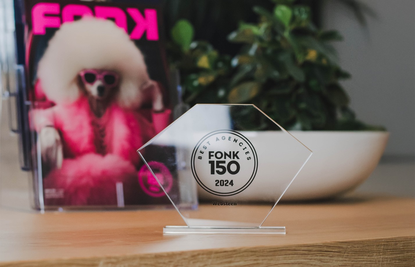 De erkenning van deelname FONK150 op het bureau op ons kantoor